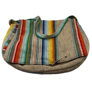 Hemp Tote Stylish Bags Boho 14x11 Striped Eco Aesthetic‎
